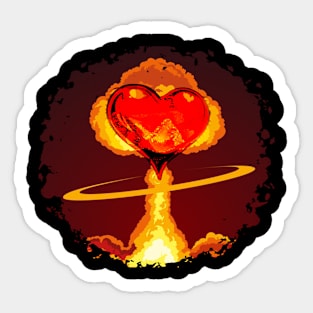 Nuclear Heart Explosion Emotional Affection Design Sticker